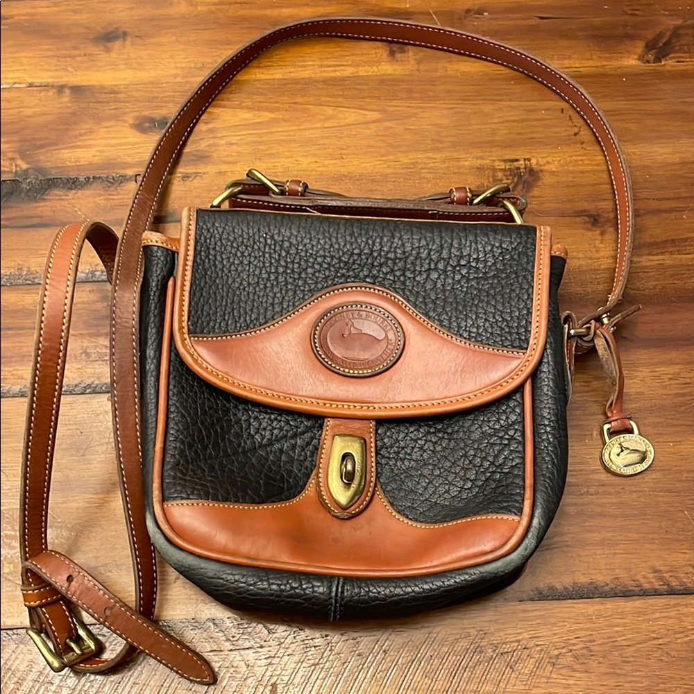 Dooney & Bourke Black and Brown Leather Crossbody Bag